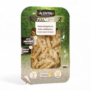 Pasta Integral con Atún,Calabacín y Crema ligera de Queso