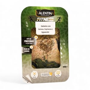 Salmón con Quinoa,Espinacas y Crema de Aguacate